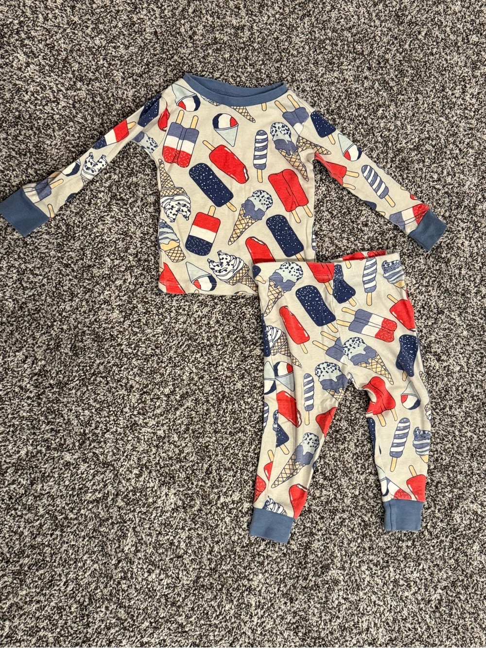 RARE Honest Baby 18 months Americana Patriotic Summer Popsicles Pajamas Set